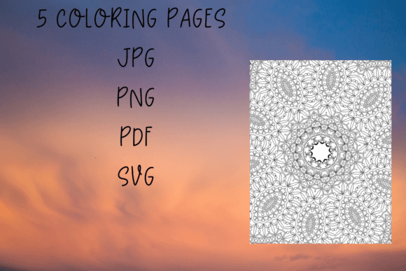 5 Coloring Page Bundle: Graphics & Coloring Pages Amp
