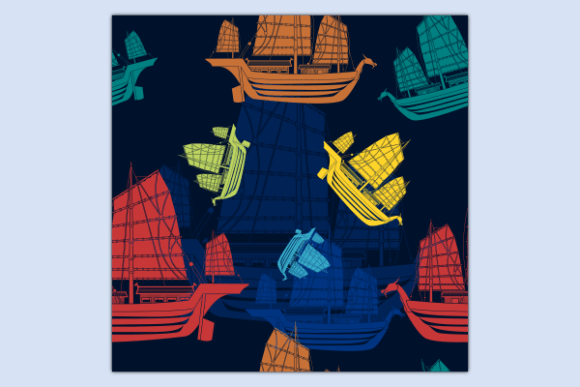 Ancient Japanese Ship Dark Pattern: Graphics & Patterns Review