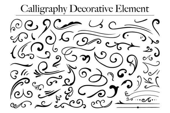 Calligraphy Line Floral Decoration 2 Graphics & Icons Review