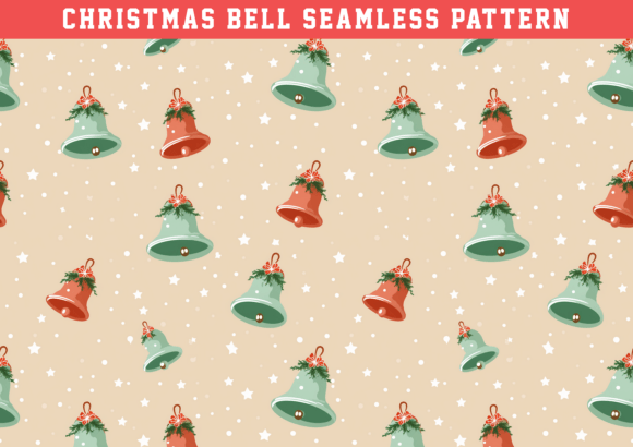Christmas Bell Seamless Pattern: Graphics & Patterns