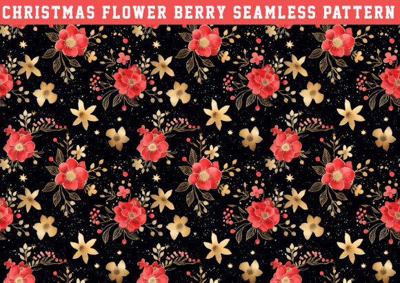 Christmas Flower Berry Seamless Pattern Review