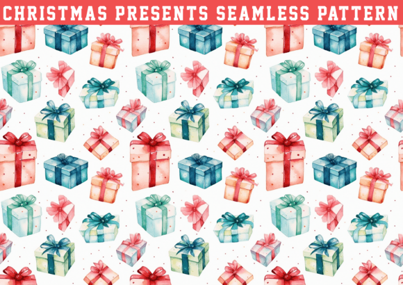 Christmas Present Seamless Pattern Graphics & Patterns