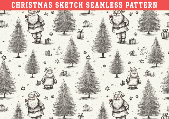 Christmas Sketch Pattern: Graphics & Patterns Review