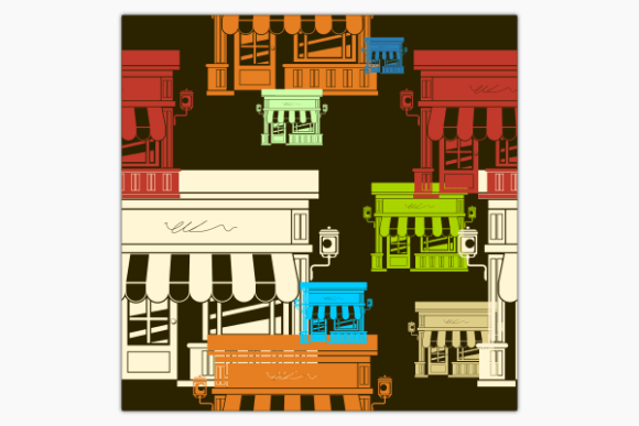 Dark Background Shop Building Pattern Graphics Review