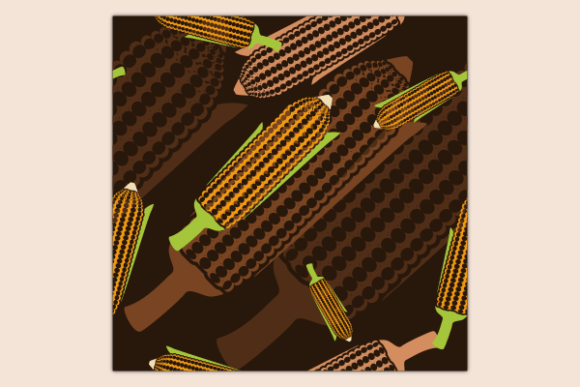 Dark Seamless Pattern Thanksgiving Corns Graphics
