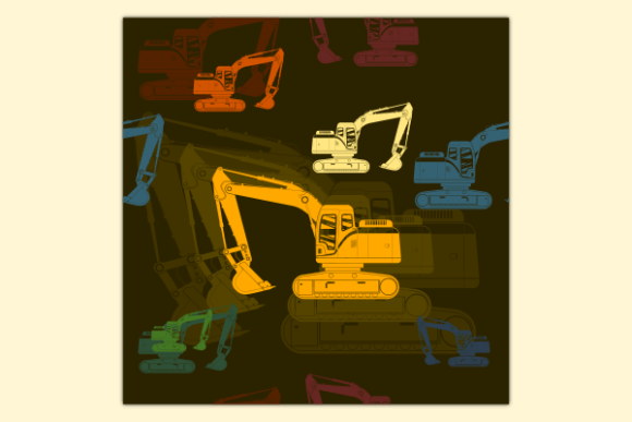 Flat Excavator Dark Seamless Pattern Graphics Review