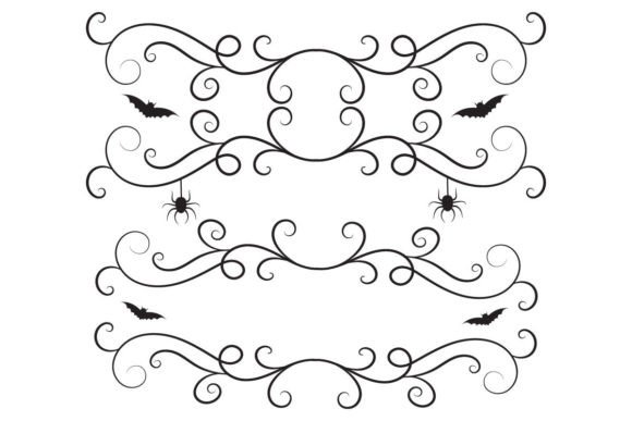 Halloween Flourish Wilds Swirls Ornament Graphics