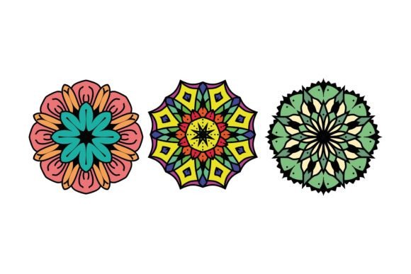 Mandala Flower Decorative Icon Set: Graphics & Icons Review