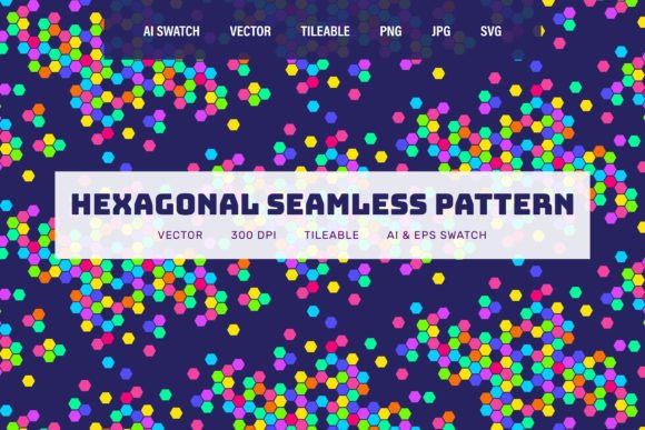 Neon Hexagon Geometric Seamless Pattern Graphics Review