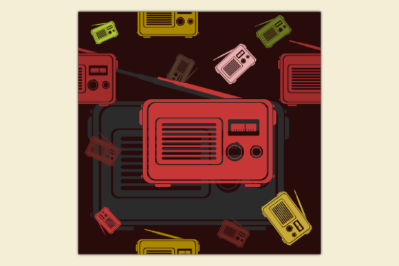 Old Classic Radio Dark Seamless Pattern Graphics