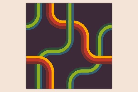 Retro Lines Dark Seamless Pattern: Graphics & Patterns