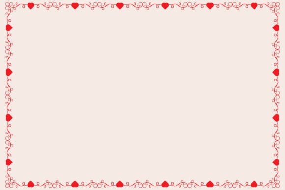 Valentines Day Card Border Hearts Frame Graphics