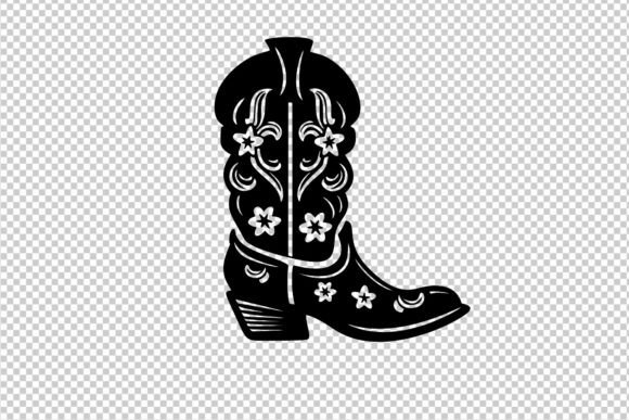 Women's Western Boot Graphics for Crafts