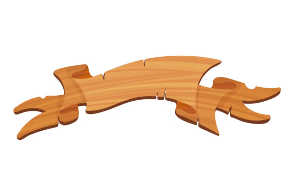 Wooden Ribbon Banner Template for Graphics & Crafts